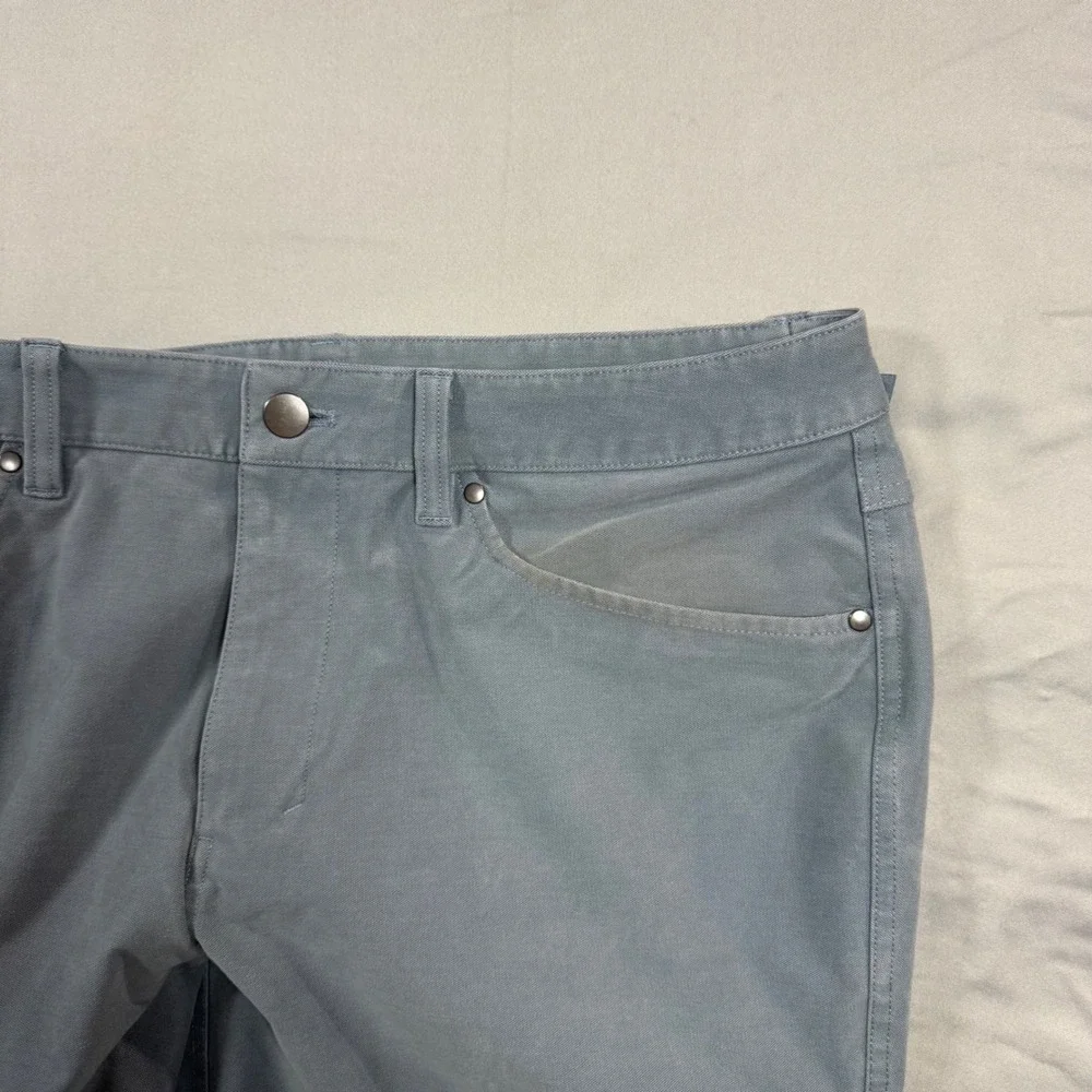 Lululemon ABC Pant Slim 5 Pocket Technical Canvas Slate Blue Grey Mens 33